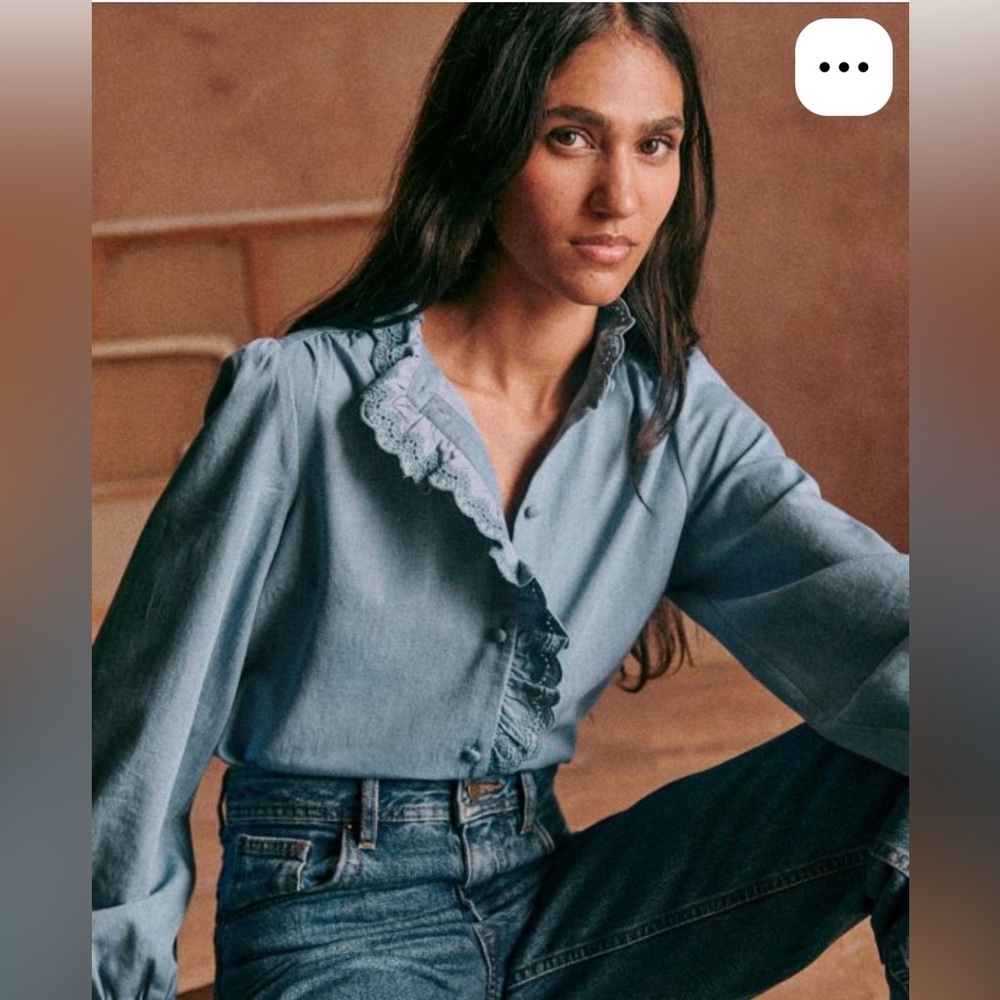 Sezane Chlo Shirt Chambray 14 / 46
